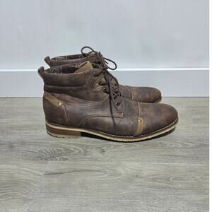 Ferro Aldo Colin Men's Brown Faux Leather Lace Up Boots Size 9.5